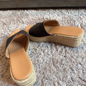 J. Crew Black Espadrille Wedges